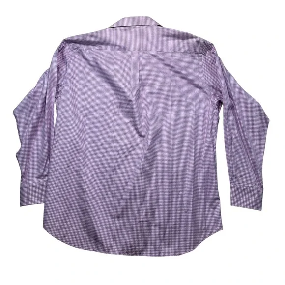 Peter Millar Mens XXL Purple Houndstooth Cotton Button Down Shirt #919 - Picture 2 of 9